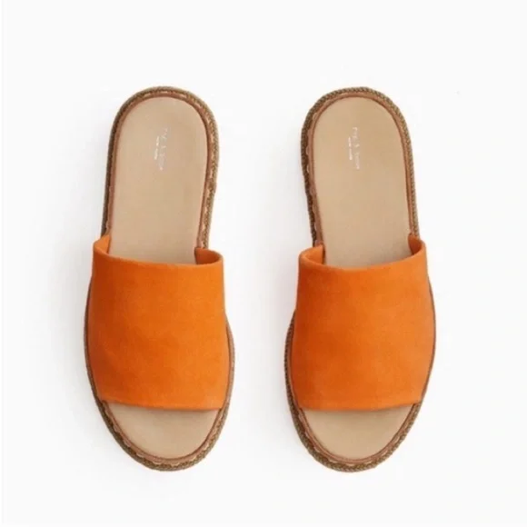 New! RAG & BONE Cairo Suede Flat Slide Sandals - Picture 2 of 10